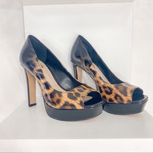 Mix No. 6 Black and Leopard Print Heels